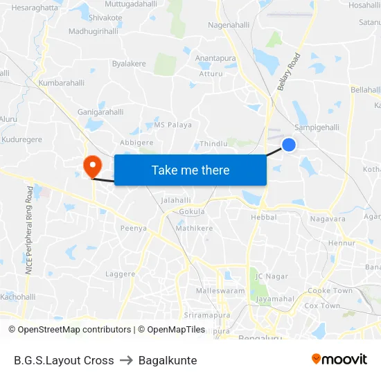 B.G.S.Layout Cross to Bagalkunte map
