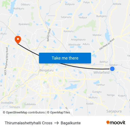 Thirumalashettyhalli Cross to Bagalkunte map
