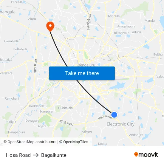 Hosa Road to Bagalkunte map