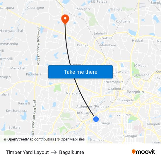 Timber Yard Layout to Bagalkunte map