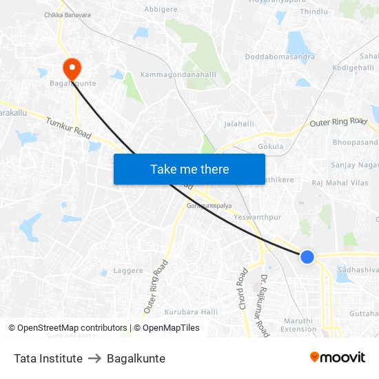 Tata Institute to Bagalkunte map