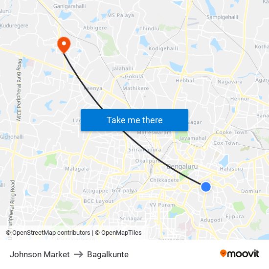 Johnson Market to Bagalkunte map