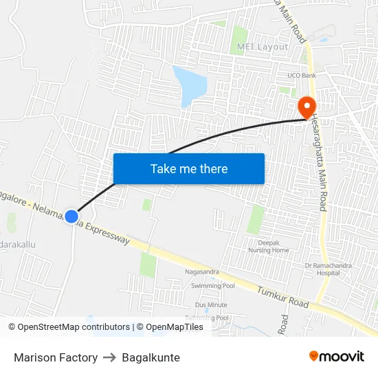Marison Factory to Bagalkunte map