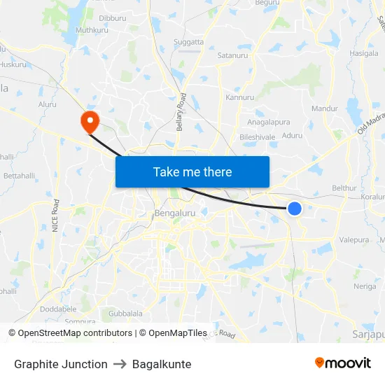 Graphite Junction to Bagalkunte map