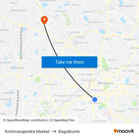 Krishnarajendra Market to Bagalkunte map