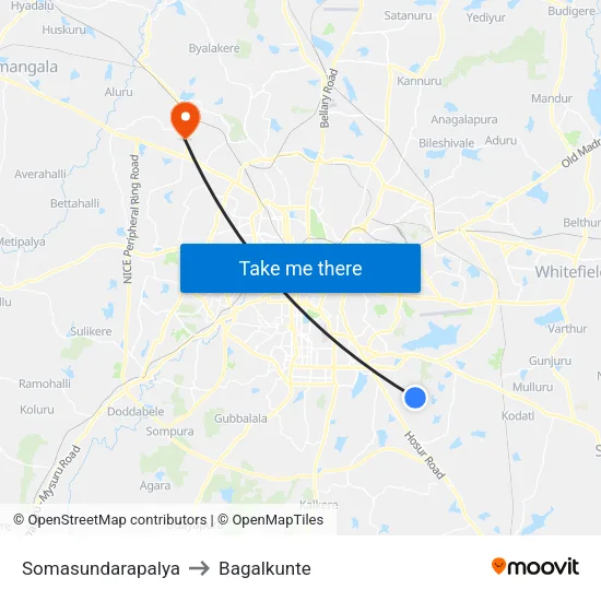 Somasundarapalya to Bagalkunte map