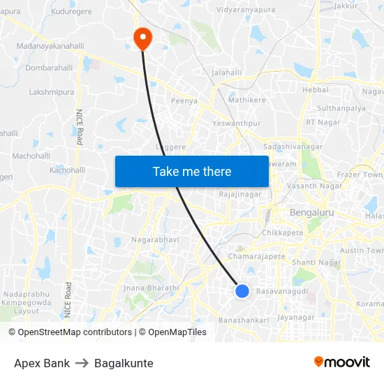 Apex Bank to Bagalkunte map