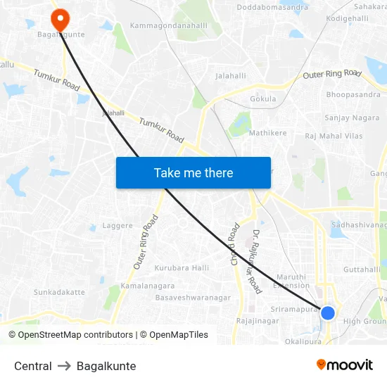 Central to Bagalkunte map