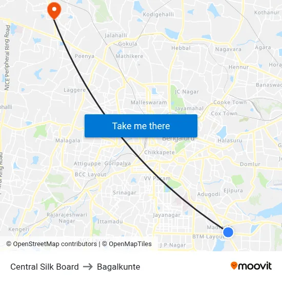 Central Silk Board to Bagalkunte map
