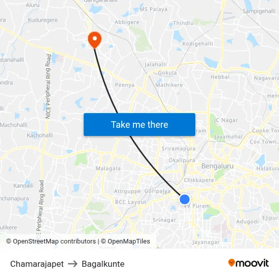 Chamarajapet to Bagalkunte map