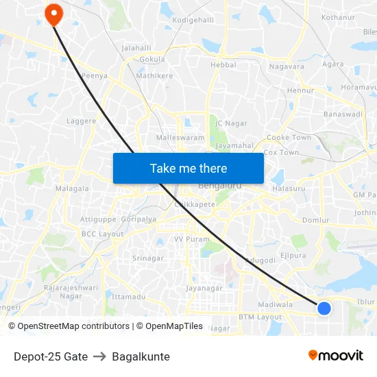 Depot-25 Gate to Bagalkunte map