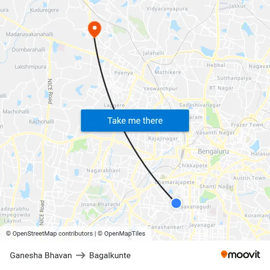 Ganesha Bhavan to Bagalkunte map