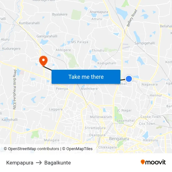 Kempapura to Bagalkunte map
