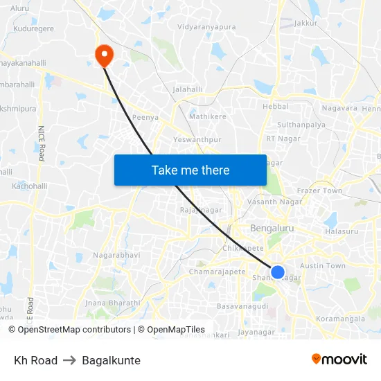 Kh Road to Bagalkunte map