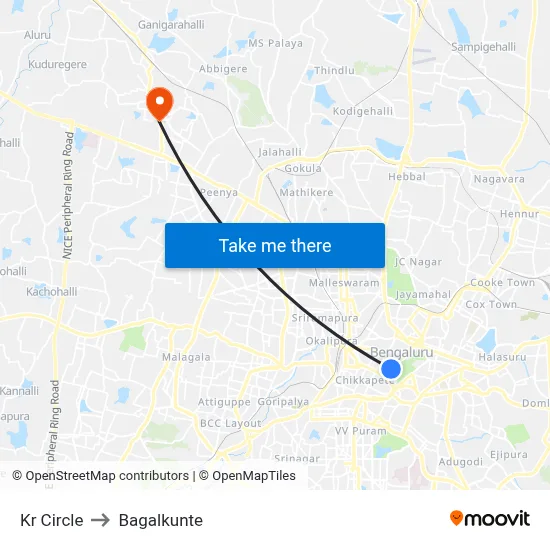 Kr Circle to Bagalkunte map