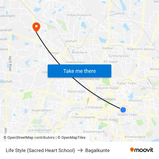 Life Style (Sacred Heart School) to Bagalkunte map