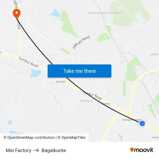Mei Factory to Bagalkunte map