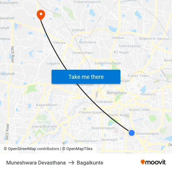 Muneshwara Devasthana to Bagalkunte map
