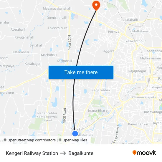Kengeri Railway Station to Bagalkunte map