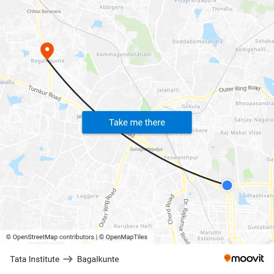 Tata Institute to Bagalkunte map