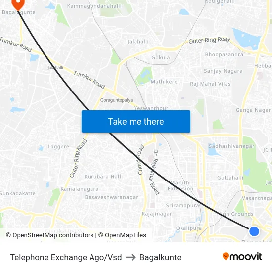 Telephone Exchange Ago/Vsd to Bagalkunte map