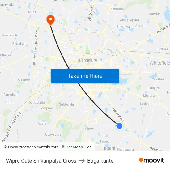 Wipro Gate Shikaripalya Cross to Bagalkunte map