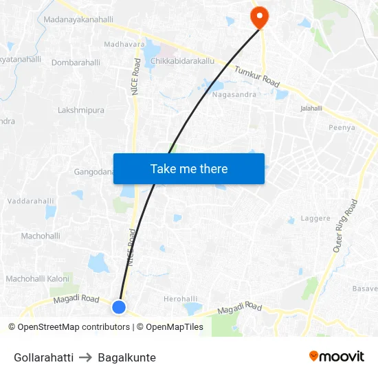 Gollarahatti to Bagalkunte map