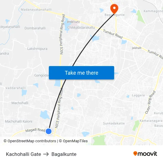 Kachohalli Gate to Bagalkunte map