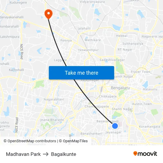 Madhavan Park to Bagalkunte map