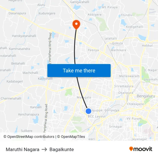 Maruthi Nagara to Bagalkunte map
