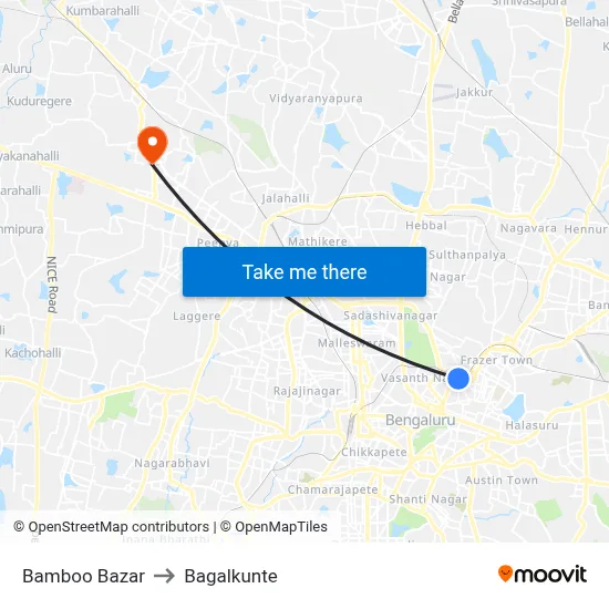 Bamboo Bazar to Bagalkunte map