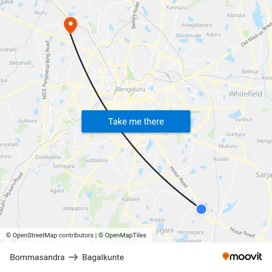 Bommasandra to Bagalkunte map
