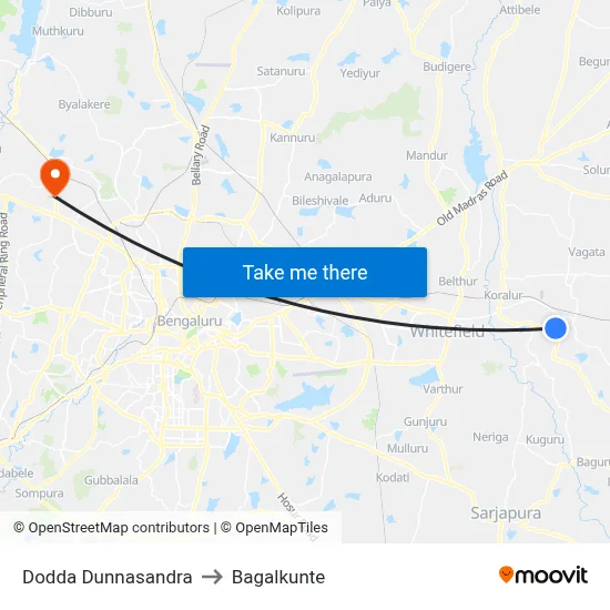 Dodda Dunnasandra to Bagalkunte map