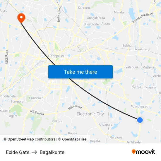 Exide Gate to Bagalkunte map