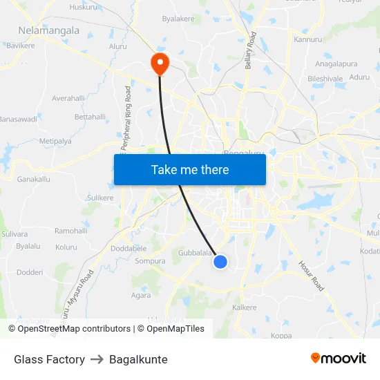 Glass Factory to Bagalkunte map