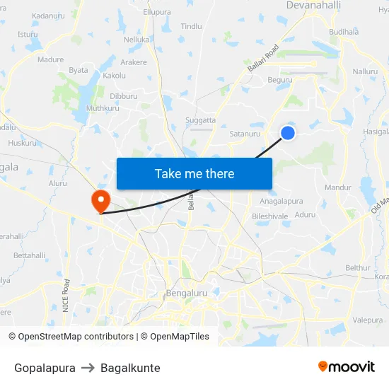 Gopalapura to Bagalkunte map