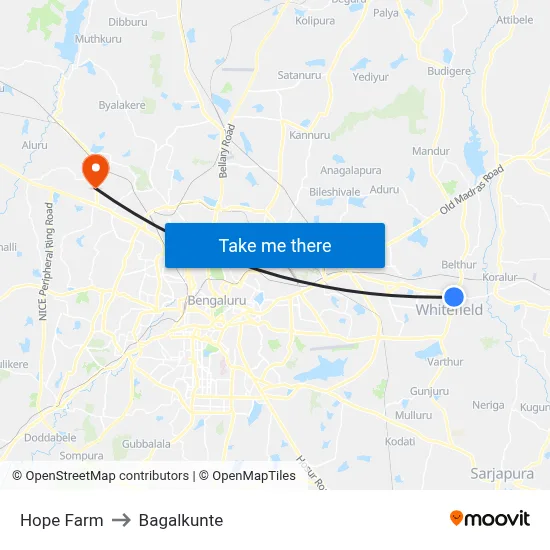 Hope Farm to Bagalkunte map