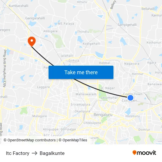 Itc Factory to Bagalkunte map