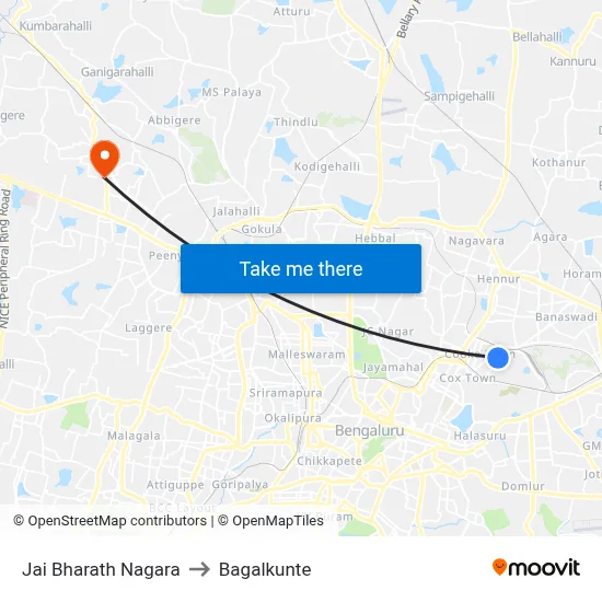 Jai Bharath Nagara to Bagalkunte map