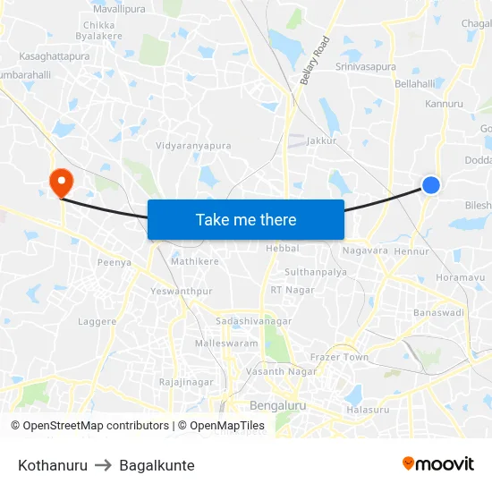 Kothanuru to Bagalkunte map