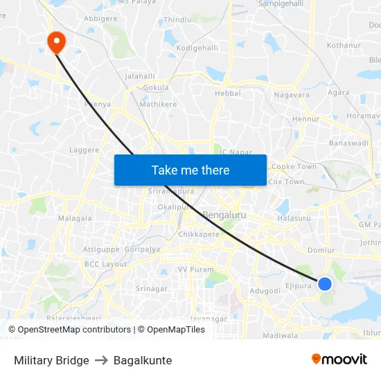 Military Bridge to Bagalkunte map