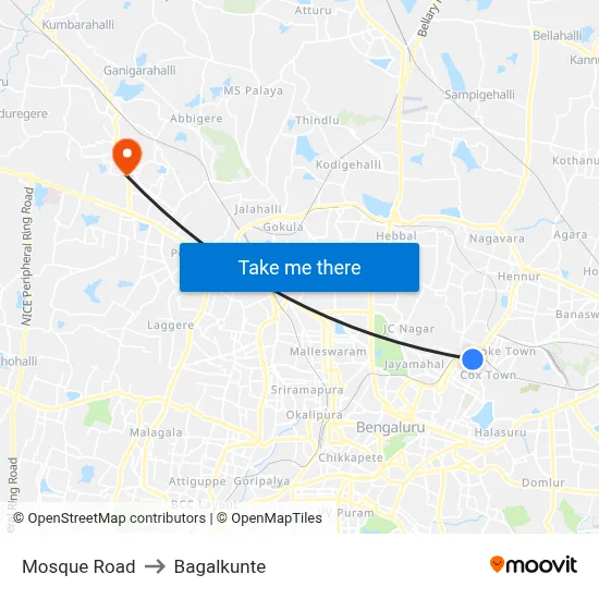 Mosque Road to Bagalkunte map