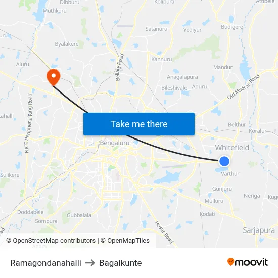 Ramagondanahalli to Bagalkunte map