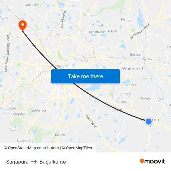 Sarjapura to Bagalkunte map
