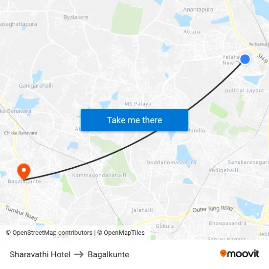 Sharavathi Hotel to Bagalkunte map