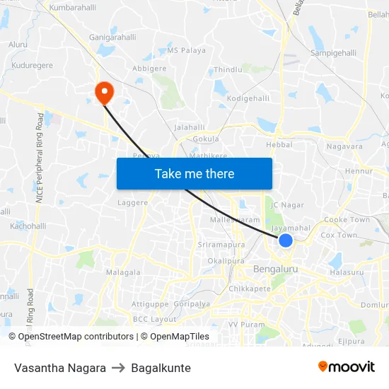 Vasantha Nagara to Bagalkunte map