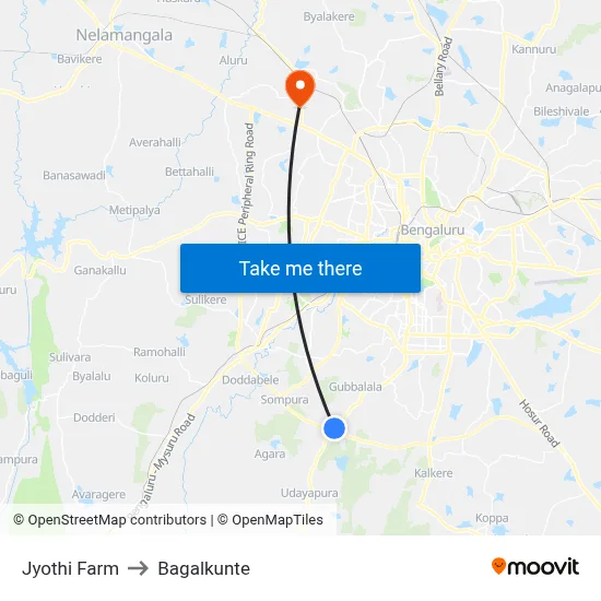 Jyothi Farm to Bagalkunte map