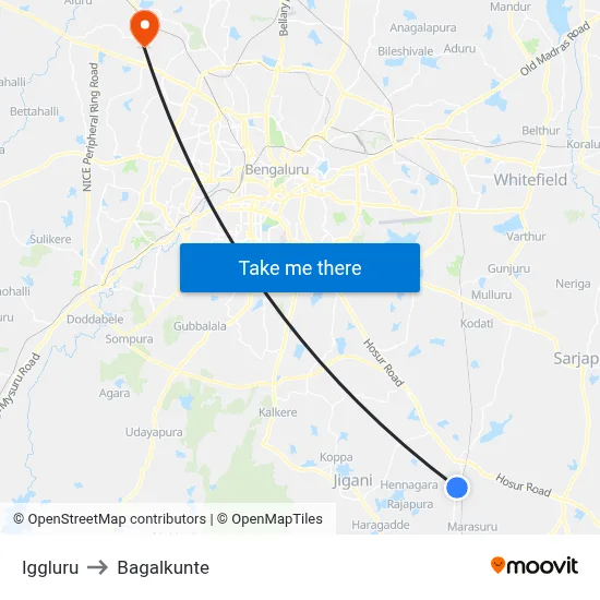 Iggluru to Bagalkunte map