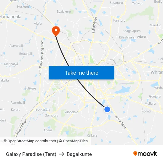 Galaxy Paradise (Tent) to Bagalkunte map