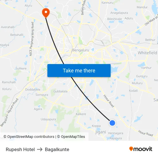 Rupesh Hotel to Bagalkunte map